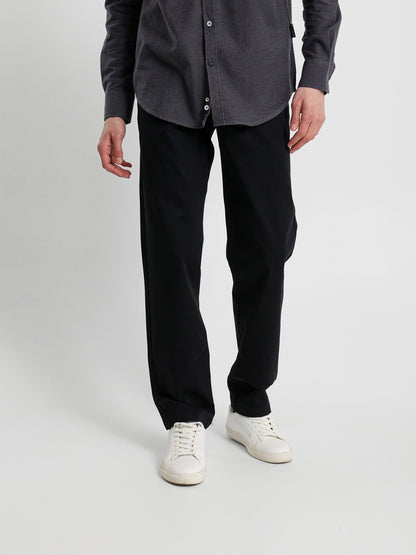 Casual Pique Pants with Flat Pockets