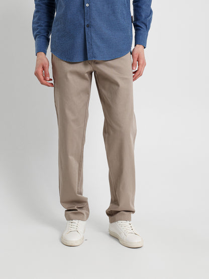 Casual Pique Pants with Flat Pockets