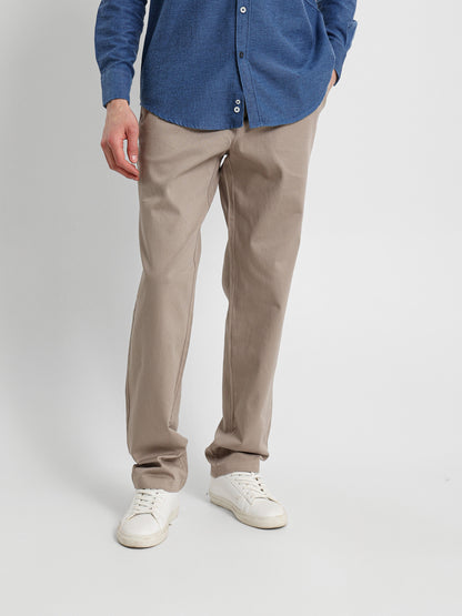 Casual Pique Pants with Flat Pockets
