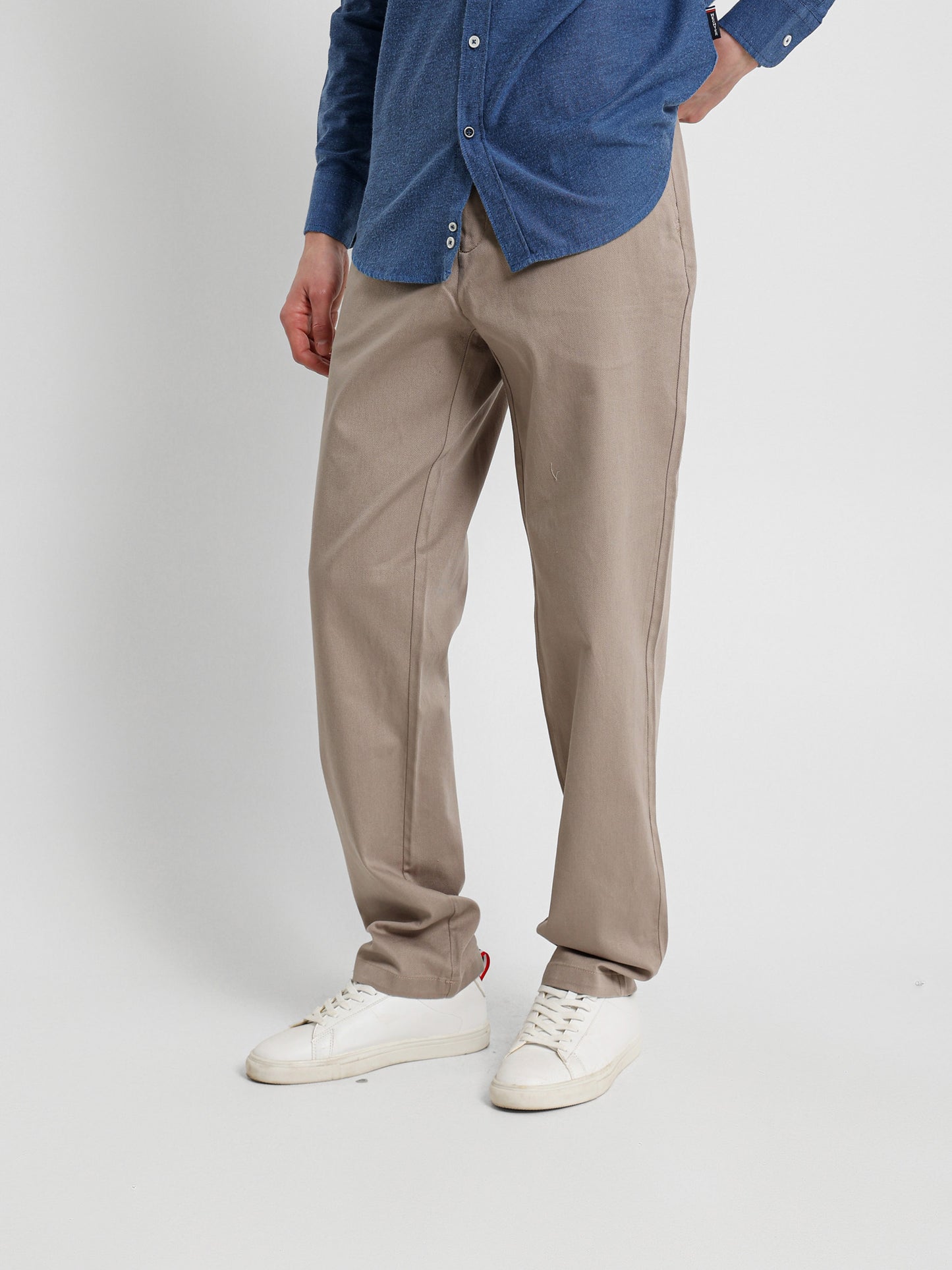 Casual Pique Pants with Flat Pockets