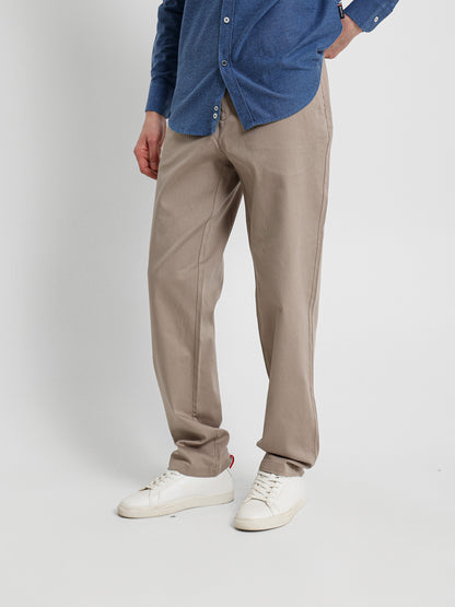 Casual Pique Pants with Flat Pockets