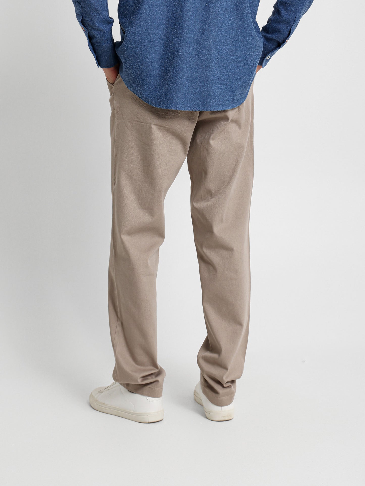 Casual Pique Pants with Flat Pockets