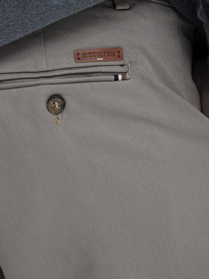 Casual Pique Pants with Flat Pockets