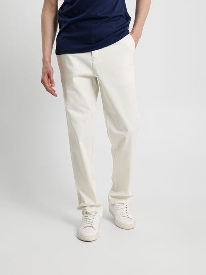 Casual Pique Pants with Flat Pockets