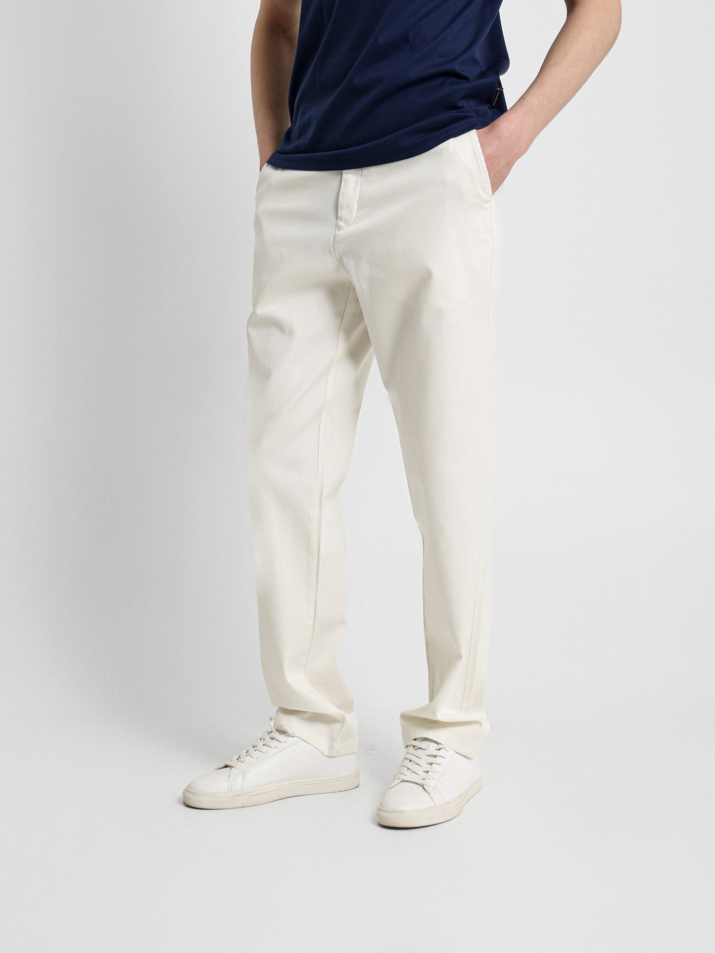 Casual Pique Pants with Flat Pockets