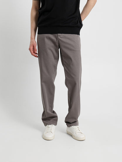 Casual Pique Pants with Flat Pockets