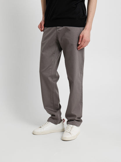 Casual Pique Pants with Flat Pockets
