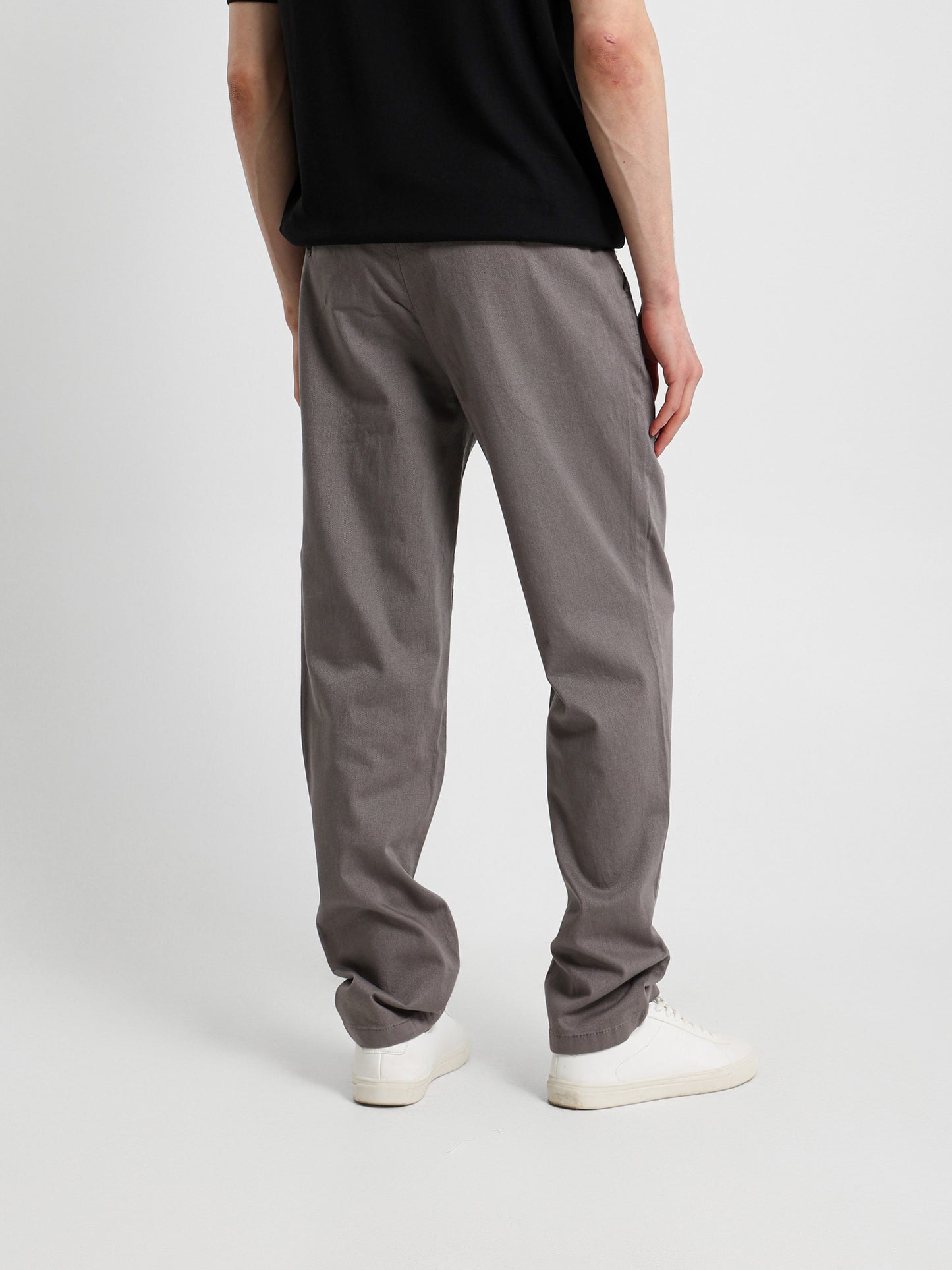 Casual Pique Pants with Flat Pockets