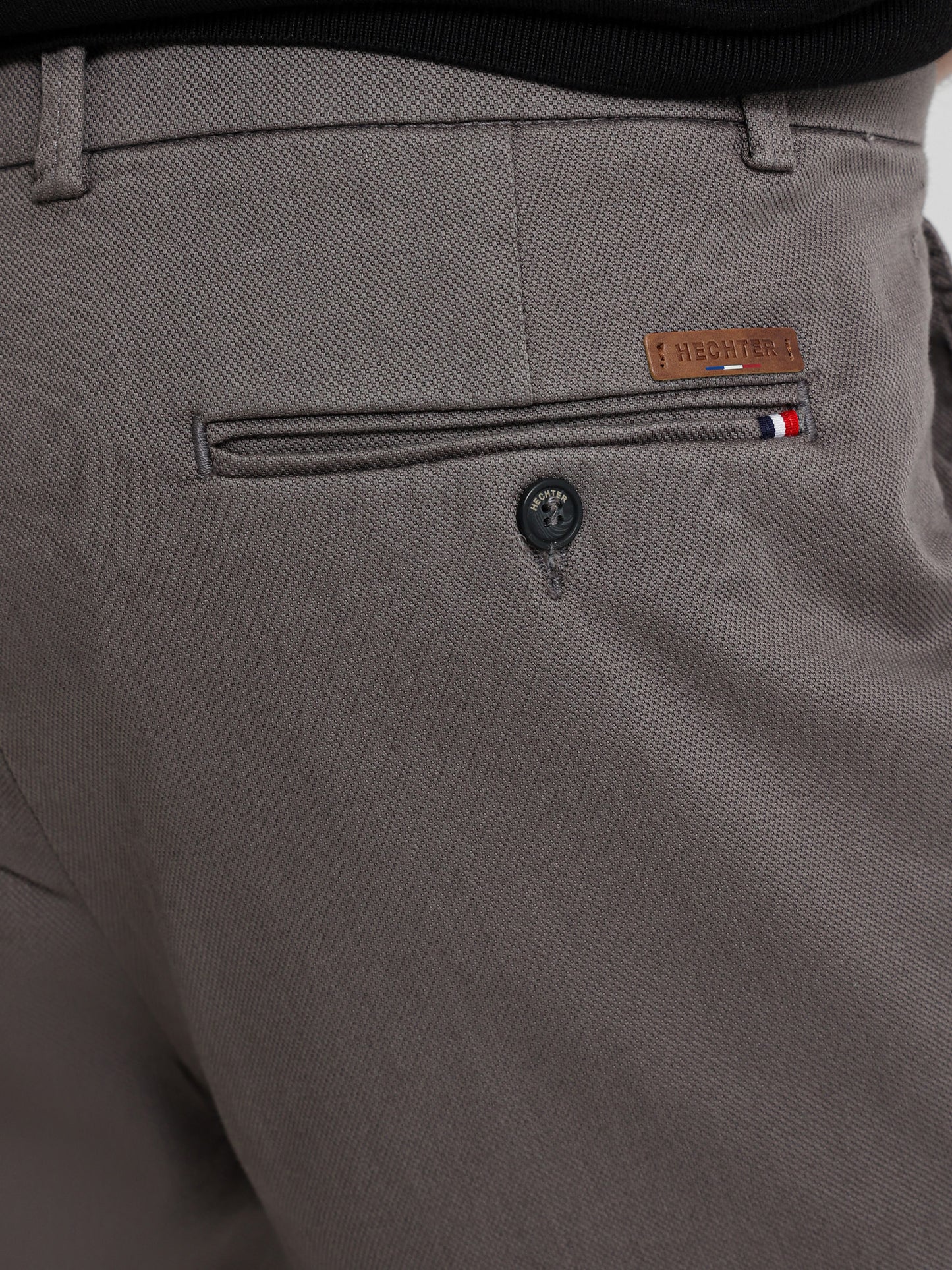 Casual Pique Pants with Flat Pockets