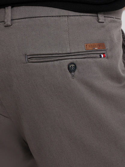 Casual Pique Pants with Flat Pockets