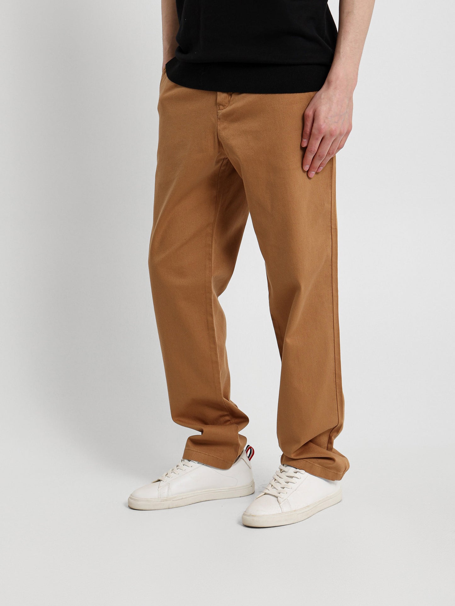 Casual Pique Pants with Flat Pockets