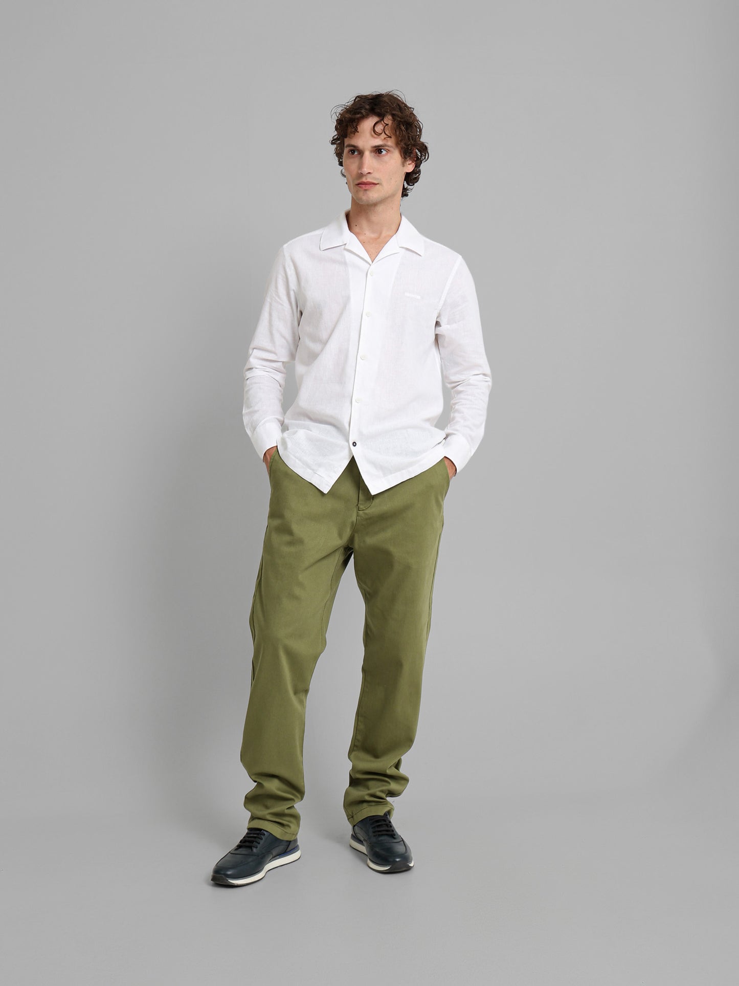 Casual Pique Pants with Flat Pockets