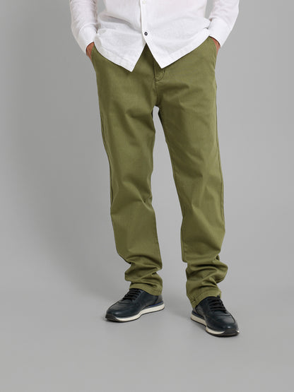 Casual Pique Pants with Flat Pockets