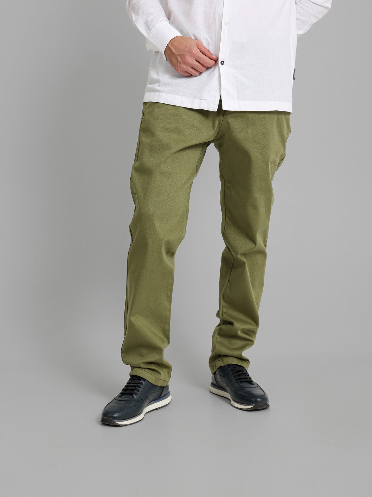 Casual Pique Pants with Flat Pockets