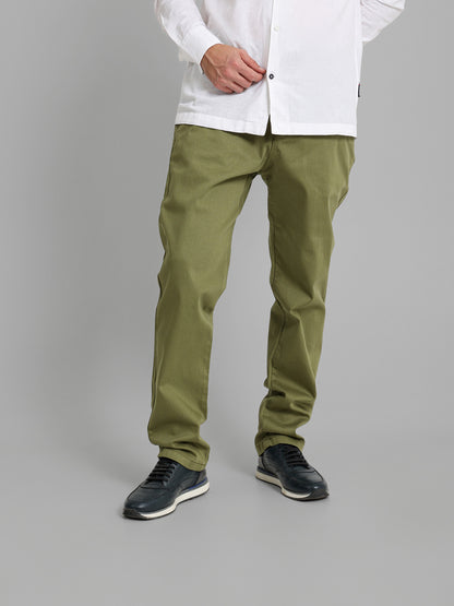 Casual Pique Pants with Flat Pockets