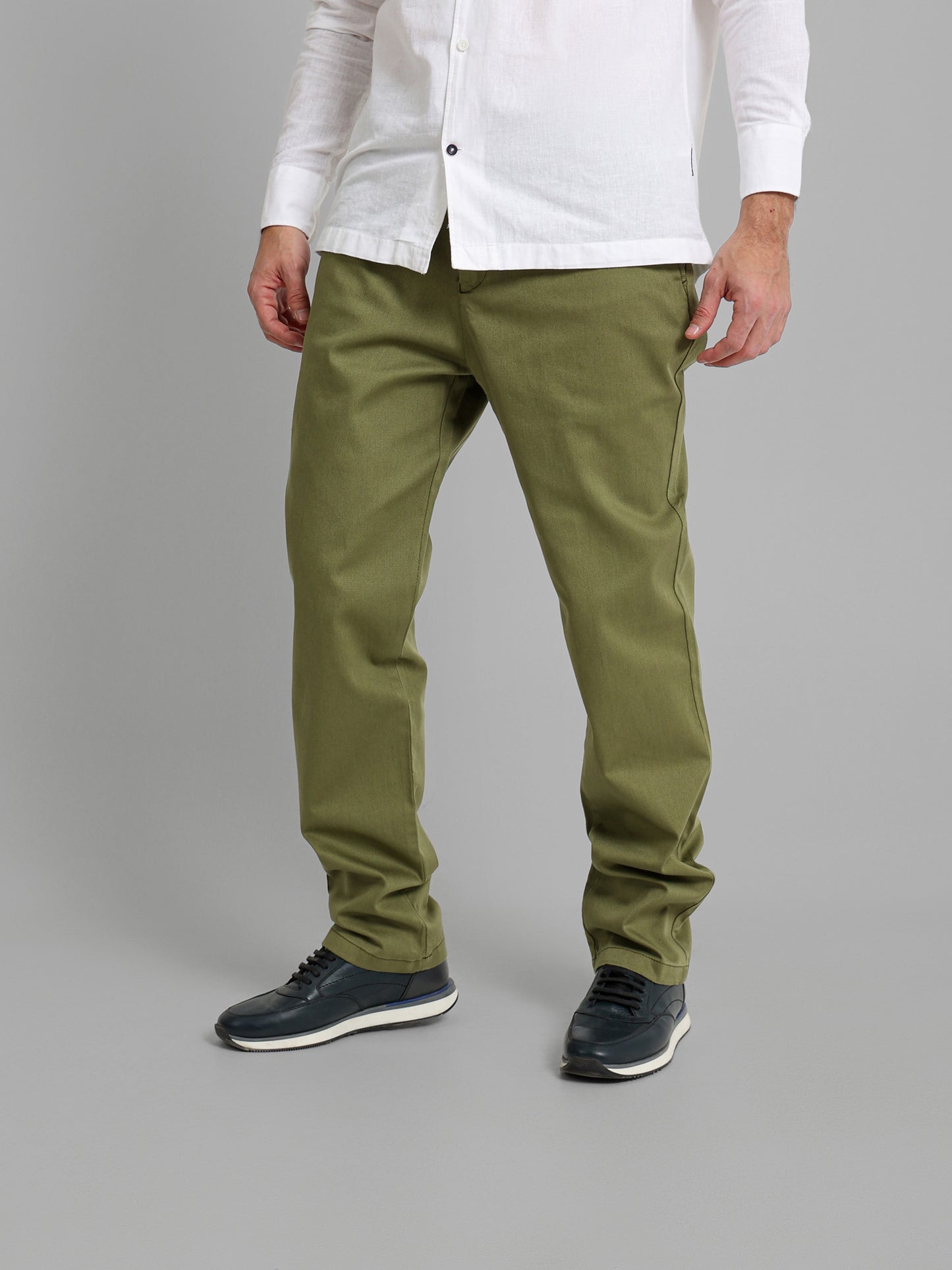 Casual Pique Pants with Flat Pockets