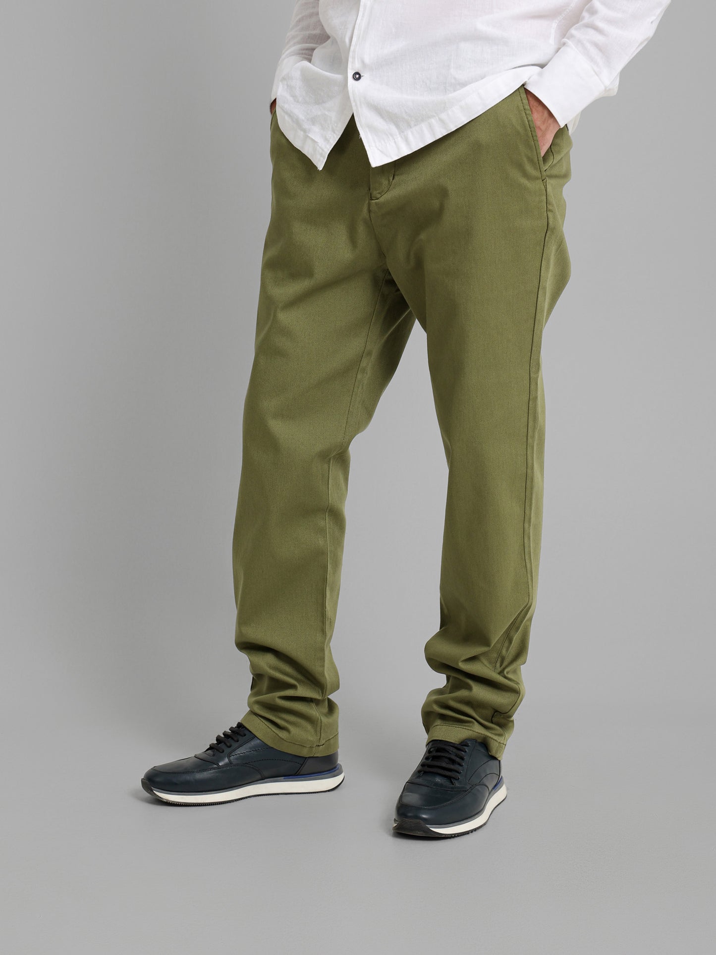 Casual Pique Pants with Flat Pockets