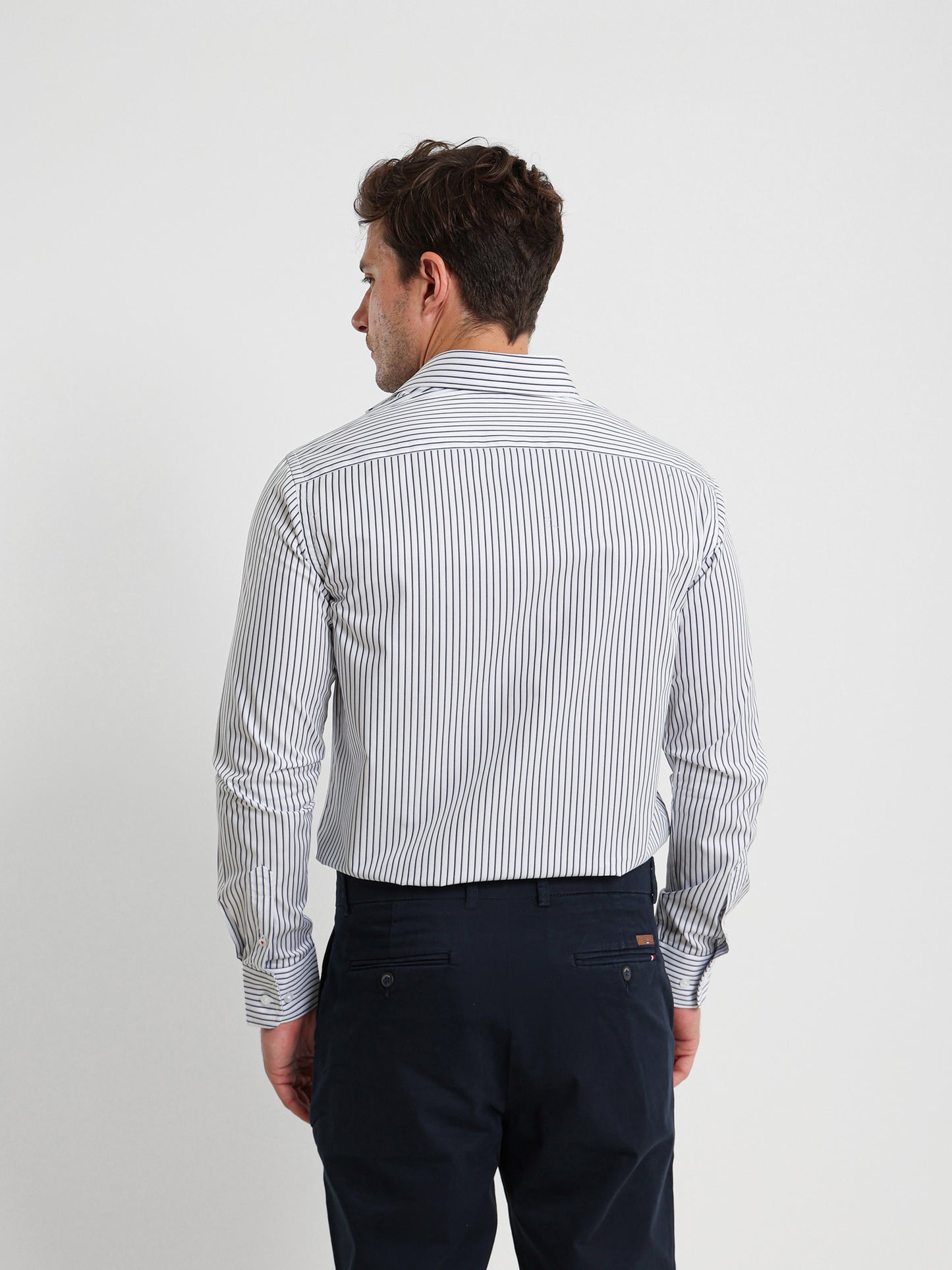 Italian Collar Striped Shirt