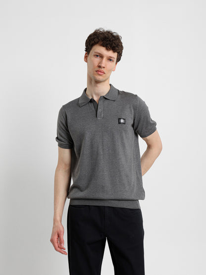Knit Polo Shirt with Concealed Placket
