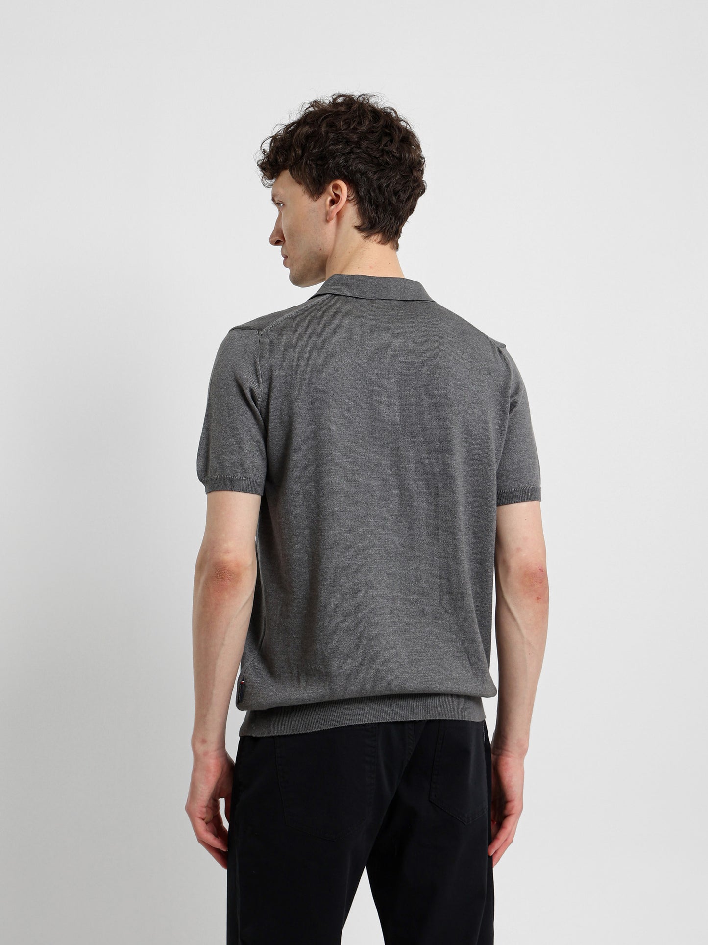 Knit Polo Shirt with Concealed Placket