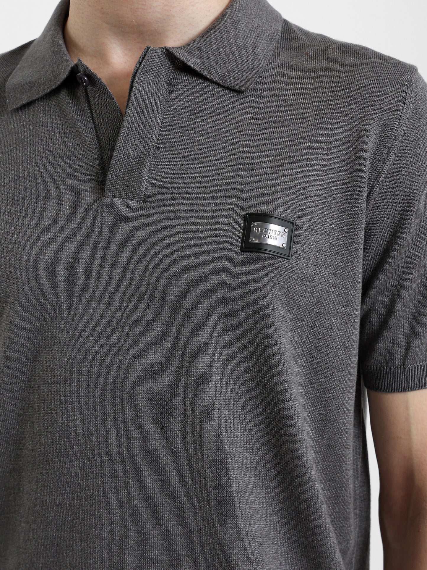 Knit Polo Shirt with Concealed Placket