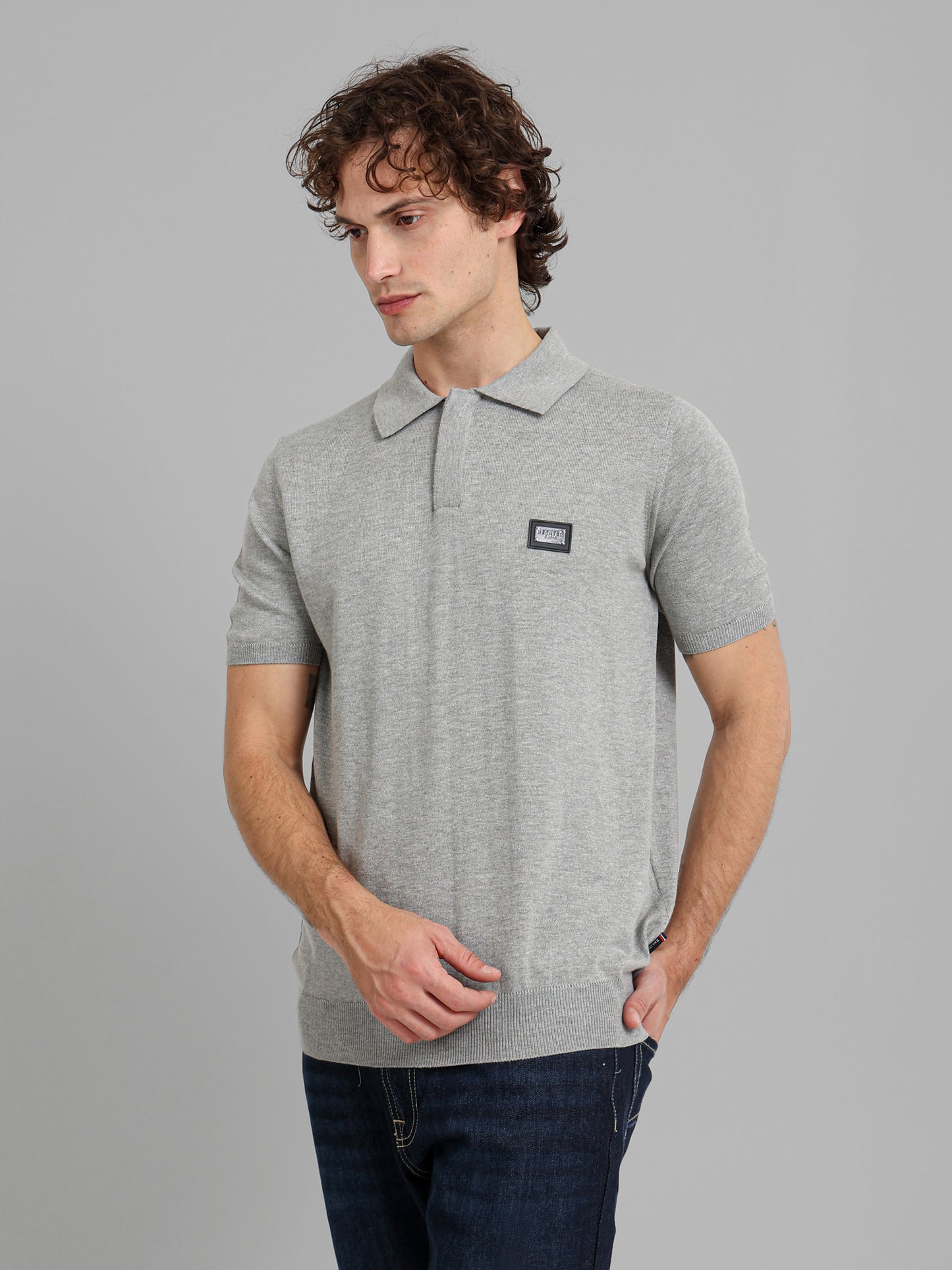 Knit Polo Shirt with Concealed Placket