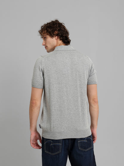 Knit Polo Shirt with Concealed Placket