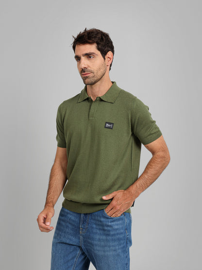 Knit Polo Shirt with Concealed Placket