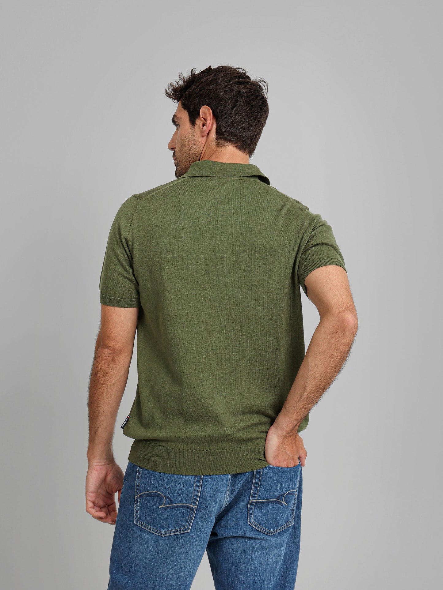 Knit Polo Shirt with Concealed Placket