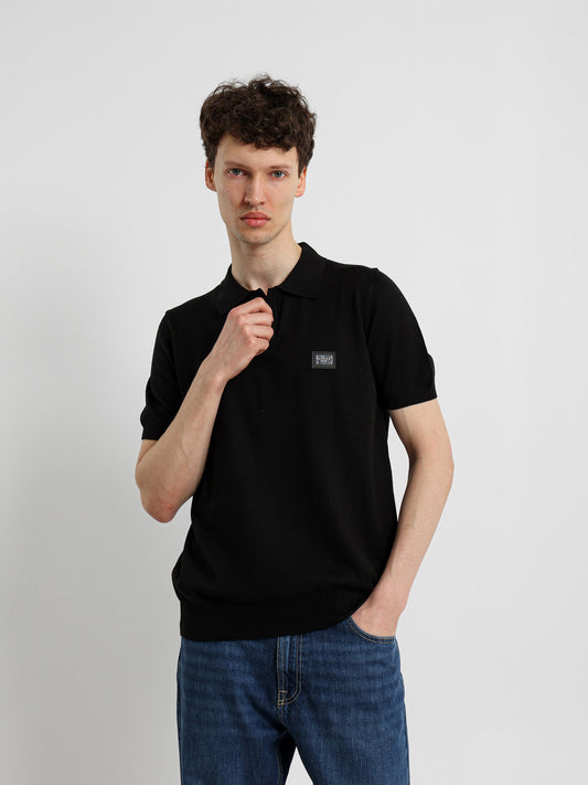 Knit Polo Shirt with Concealed Placket