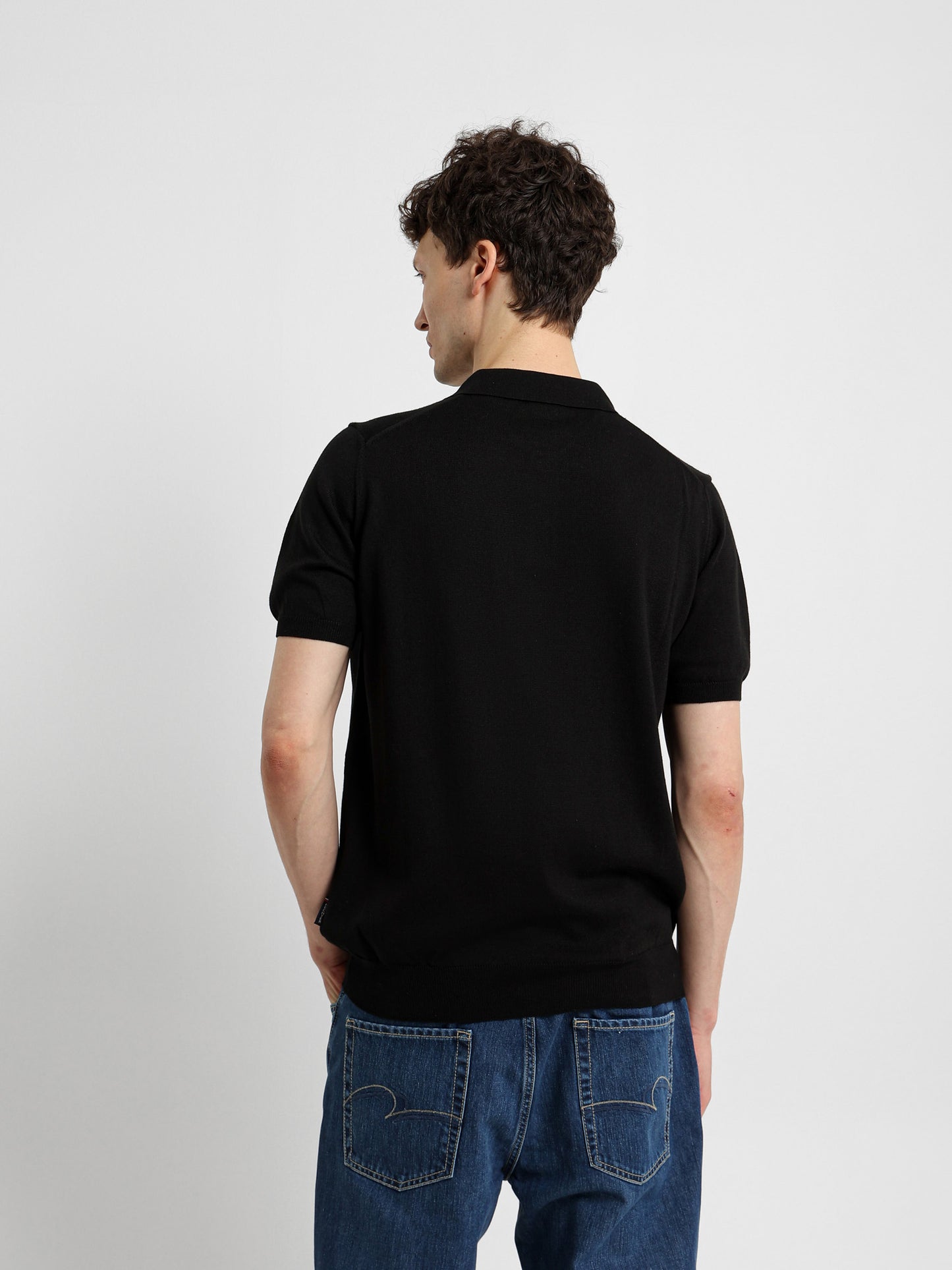 Knit Polo Shirt with Concealed Placket
