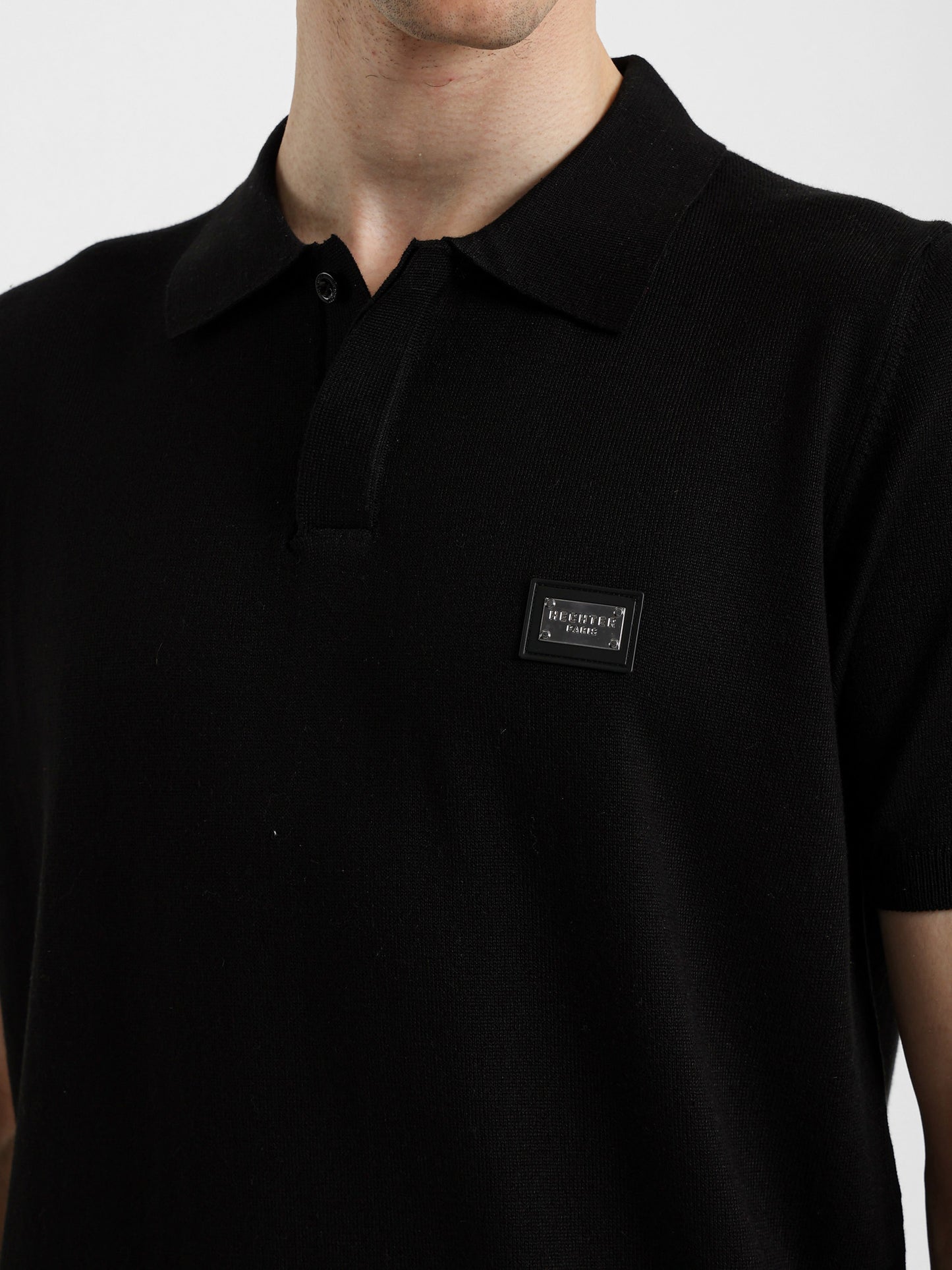 Knit Polo Shirt with Concealed Placket