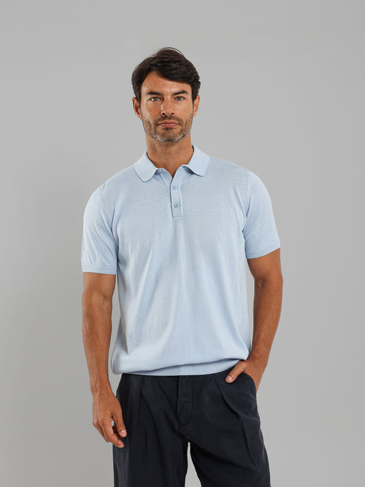Buttoned Knit Polo Shirt