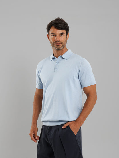 Buttoned Knit Polo Shirt