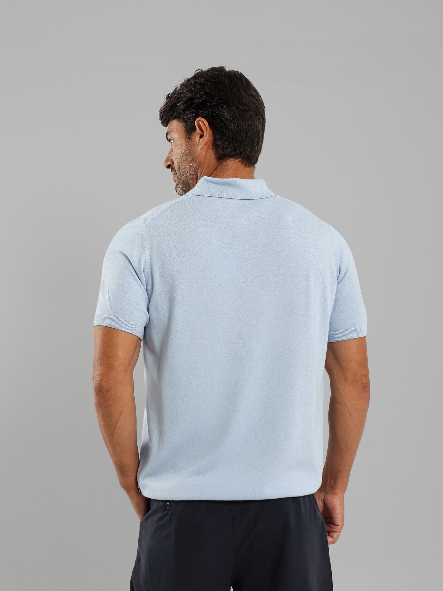 Buttoned Knit Polo Shirt