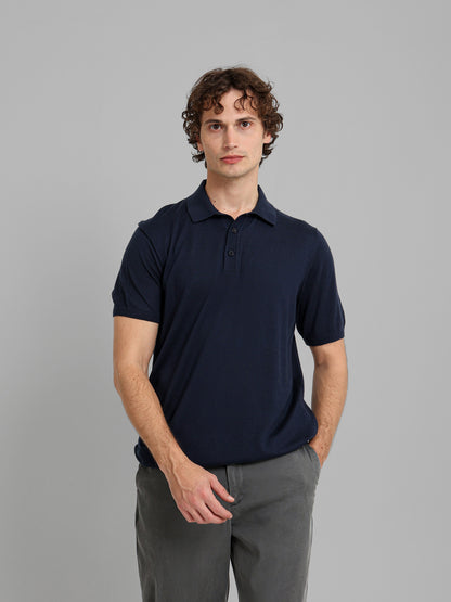 Buttoned Knit Polo Shirt