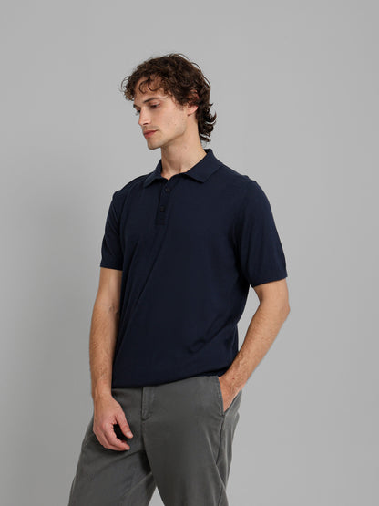 Buttoned Knit Polo Shirt