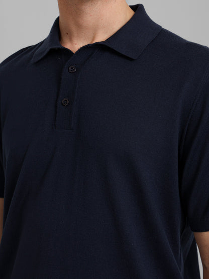 Buttoned Knit Polo Shirt