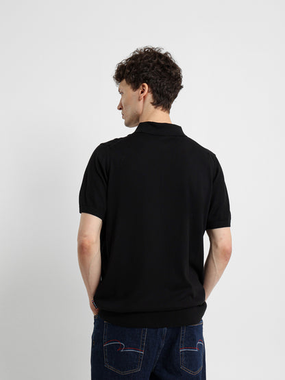 Buttoned Knit Polo Shirt