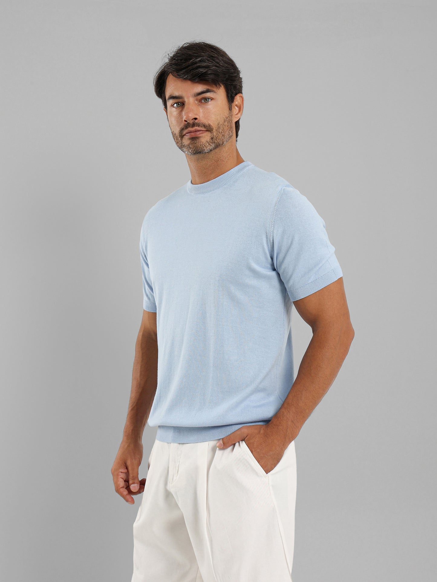 Knit Crew Neck T-Shirt