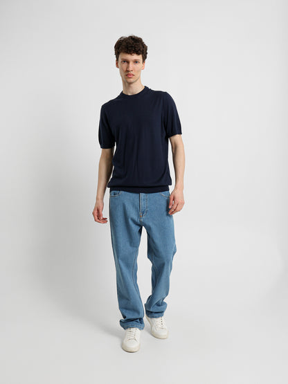 Knit Crew Neck T-Shirt