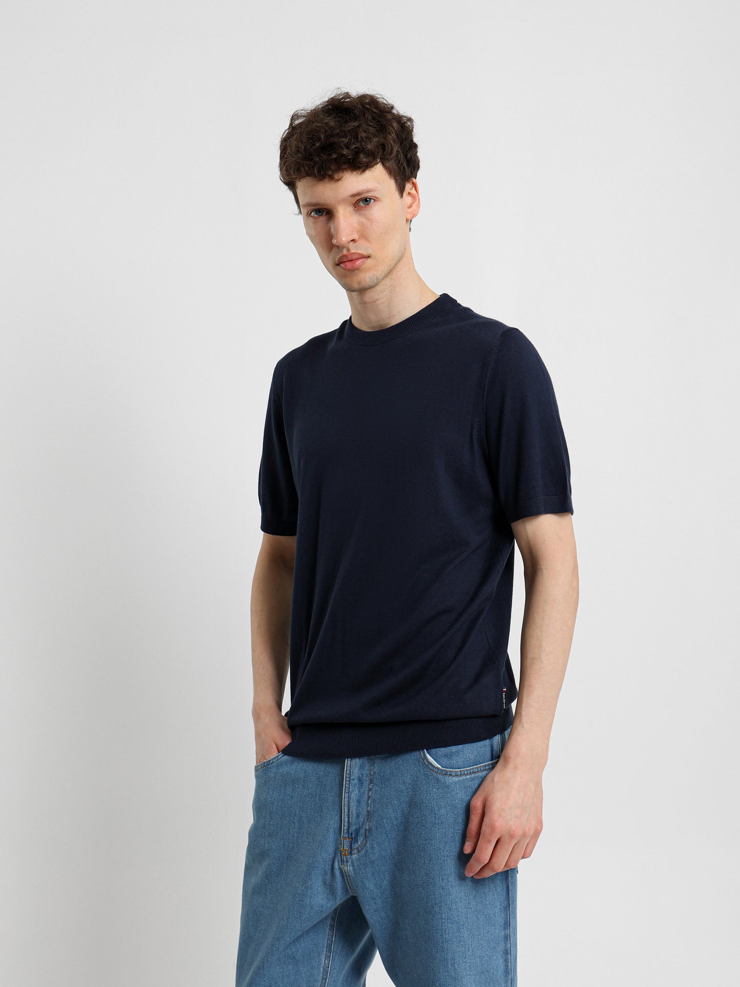 Knit Crew Neck T-Shirt