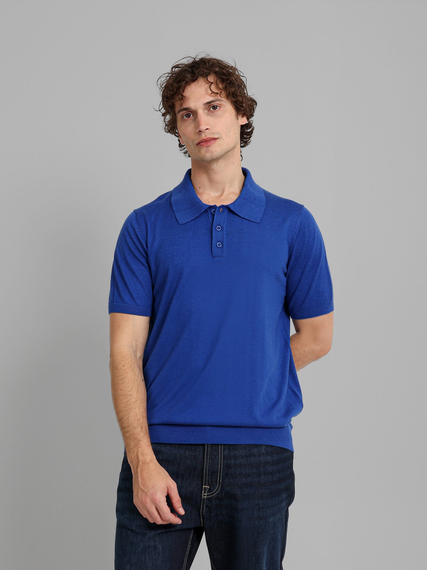 Cotton Knit Polo Shirt