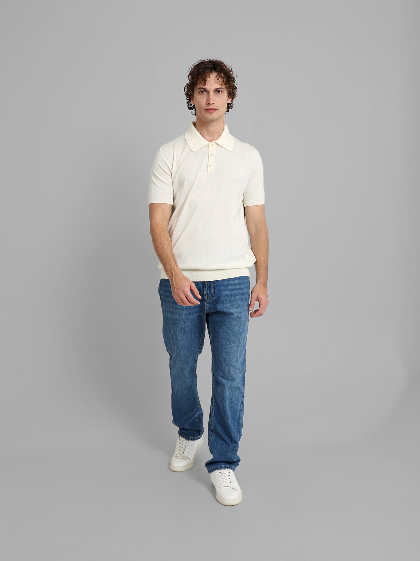 Cotton Knit Polo Shirt