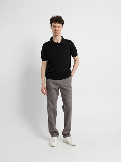 Casual Pique Pants with Flat Pockets