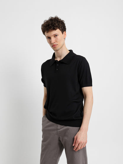 Cotton Knit Polo Shirt