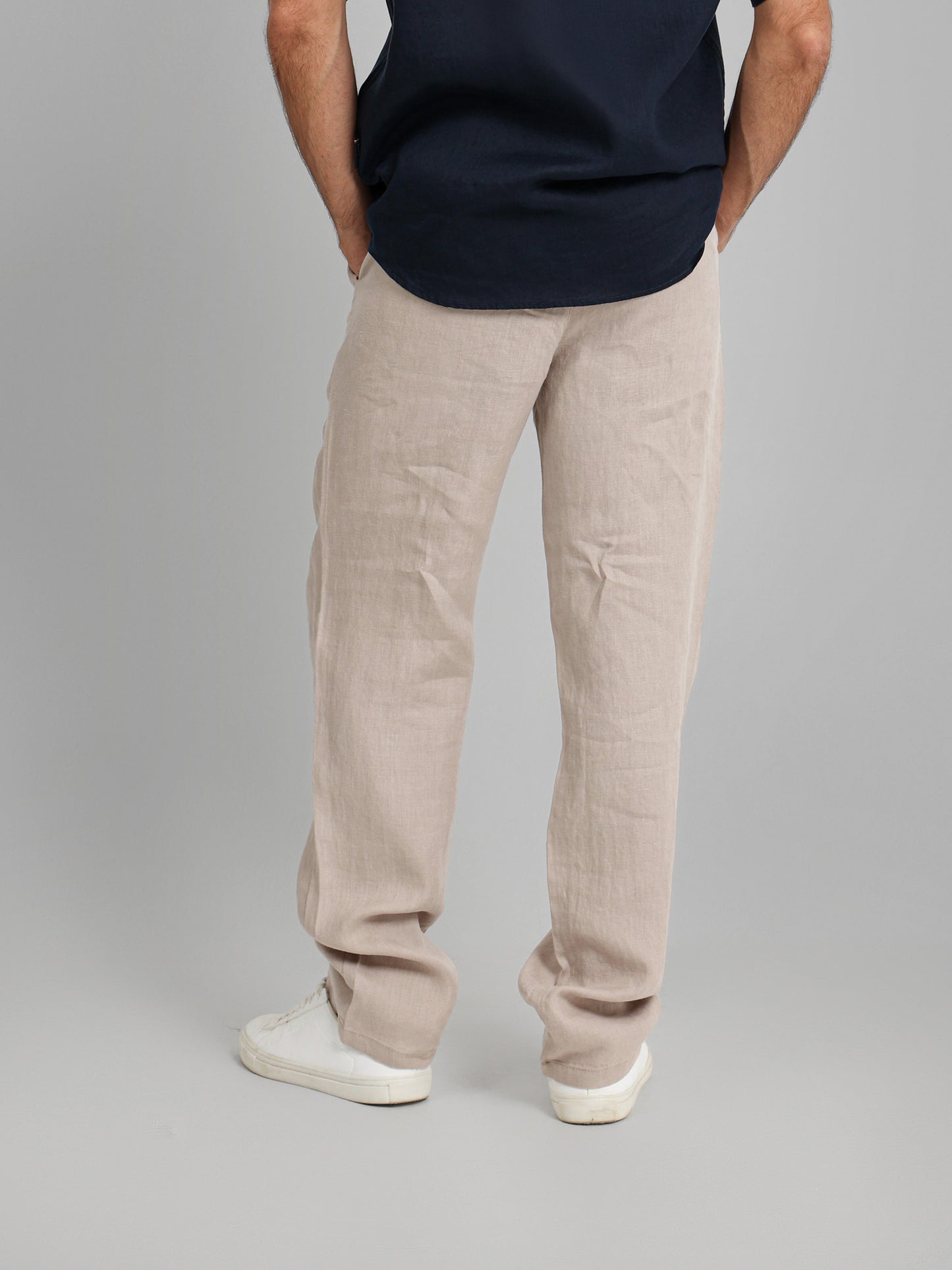 Linen Elastic Waist Cord Pants