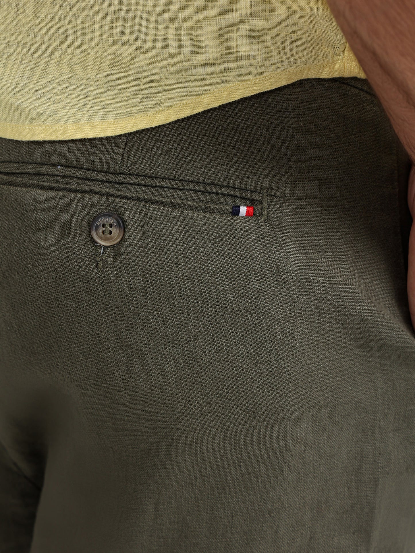 Linen Elastic Waist Cord Pants