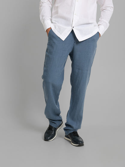 Linen Elastic Waist Cord Pants