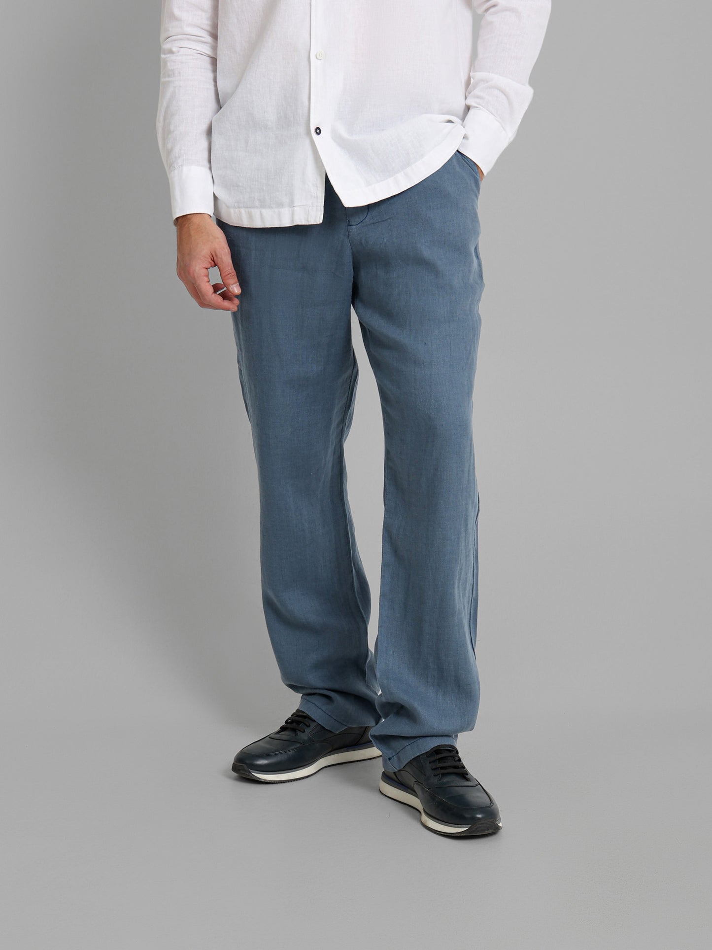 Linen Elastic Waist Cord Pants